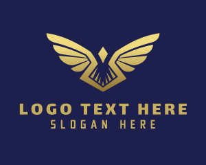 Gradient Gold Wings  Logo