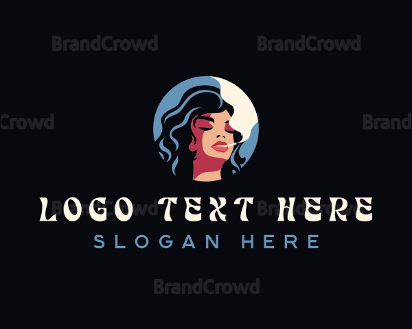 Woman Smoking Cigarette Logo