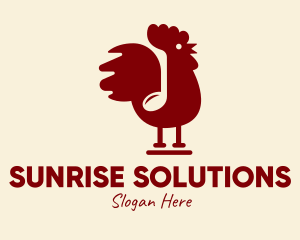 Dawn - Red Rooster Note logo design