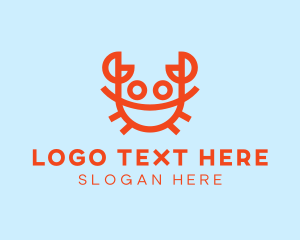 Sea Creature - Orange Crab Seafood logo design