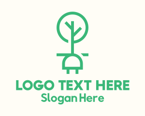 Organic - Green Tree Plug logo design