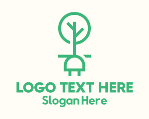 Power - Green Tree Plug logo design