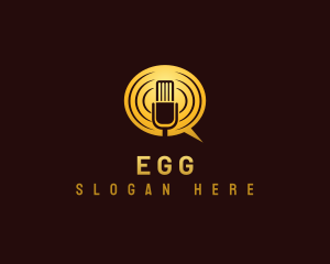 Radio Station - Microphone Podcast Chat logo design