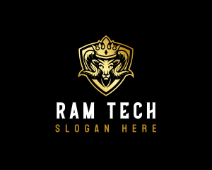Crown Ram Shield logo design