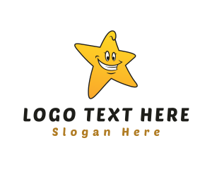 Friendly - Yellow Star Smile logo design