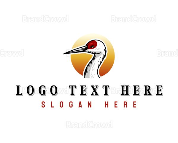 Sandhill Crane Bird Logo