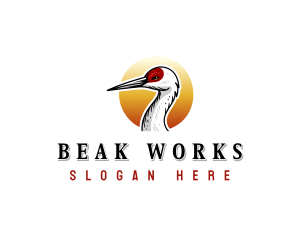 Sandhill Crane Bird logo design