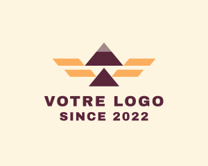 Tourism - Geometric Wings Mountain Camp logo design