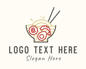 Food Delivery - Seafood Ramen Bowl logo design