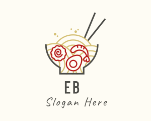 Cuisine - Seafood Ramen Bowl logo design