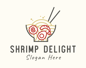 Shrimp - Seafood Ramen Bowl logo design
