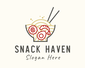 Seafood Ramen Bowl logo design