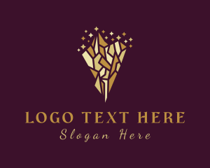 Shiny - Golden Crystal Sparkles logo design