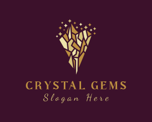 Golden Crystal Sparkles logo design