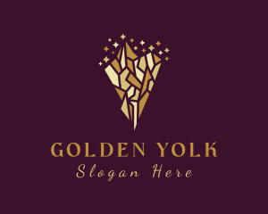 Golden Crystal Sparkles logo design