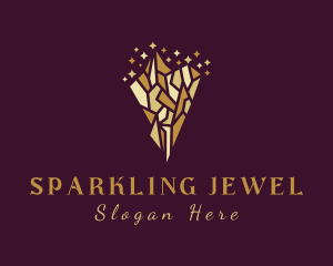 Golden Crystal Sparkles logo design