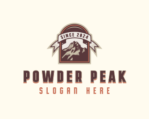 Hiking Mountain Peak  logo design