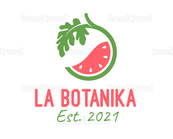 Watermelon Fruit Plant Logo