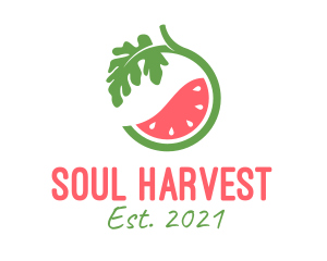 Watermelon Fruit Plant  logo design