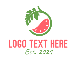 Flavor - Watermelon Fruit Plant logo design