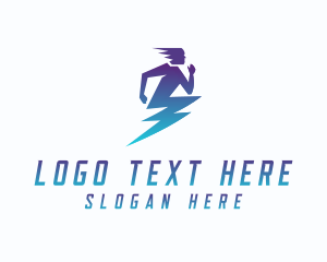 Thunderbolt - Electricity Lightning Human logo design