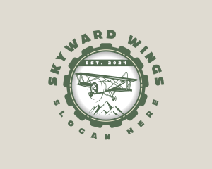 Aeronautics - Biplane Aeronautics Mechanic logo design