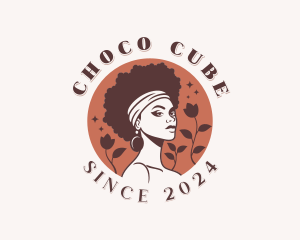 Hibiscus - Female Afro Model logo design