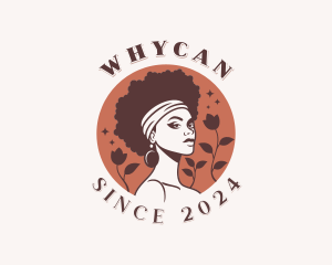 Hairstyle - Female Afro Model logo design