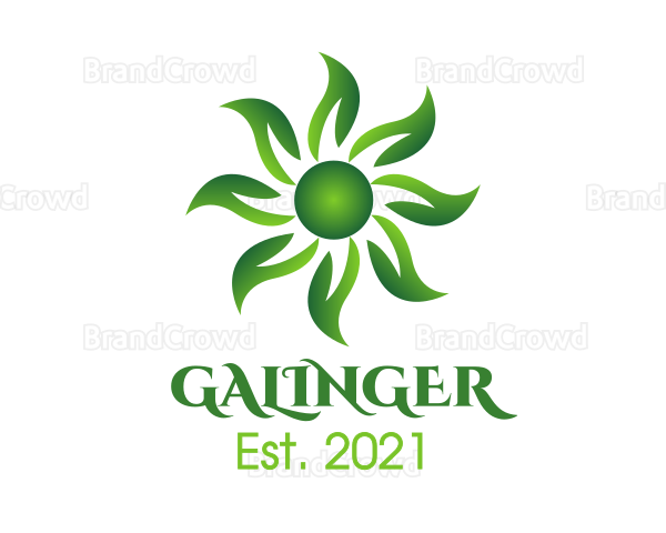 Green Sun Flower Logo