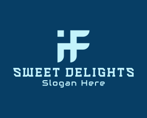 Online Game - Tech Monogram Letter IF logo design