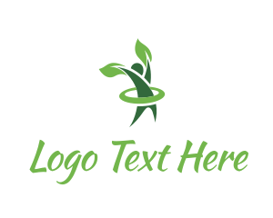 Fitness - Healthy Plant Man logo design