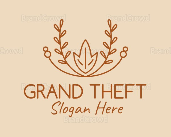 Brown Nature Wreath Logo