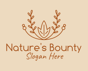 Brown Nature Wreath  logo design