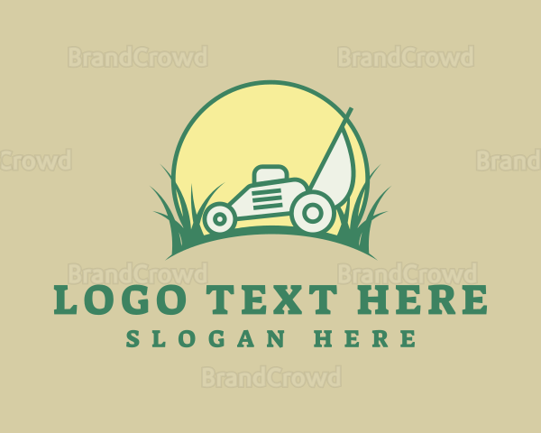 Sunset Lawn Mower Logo