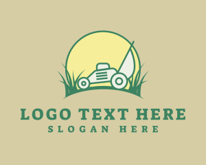 Lawn - Sunset Lawn Mower logo design