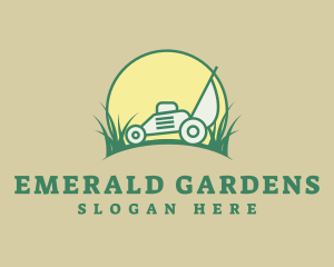 Sunset Lawn Mower logo design