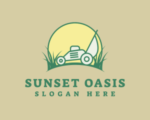 Sunset Lawn Mower logo design