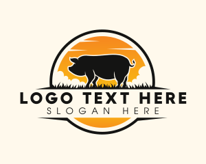 Pasturing - Pig Farm Livestock logo design