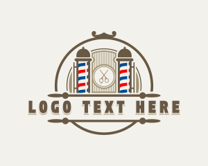 Barbers Pole - Grooming Barber Hairstyling logo design