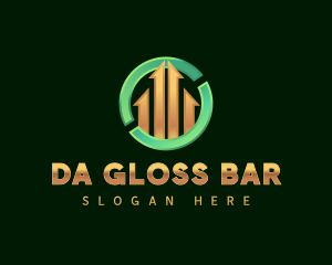 Business Arrow Bar Graph logo design