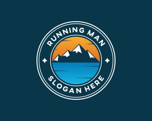 Hills - Mountain Lake Adventure logo design