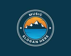 Tourist - Mountain Lake Adventure logo design