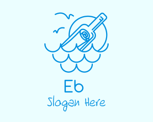 Blue - Minimalist Message Bottle logo design