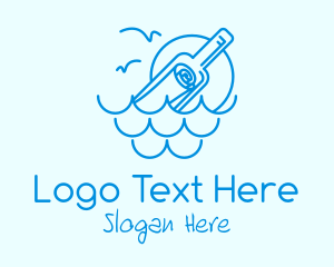 Sea - Minimalist Message Bottle logo design