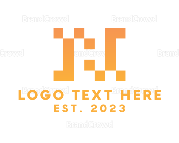 Pixel Letter H Logo