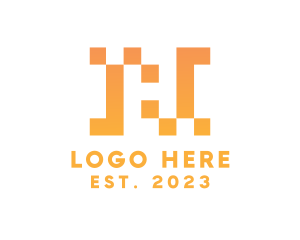 Media - Pixel Letter H logo design