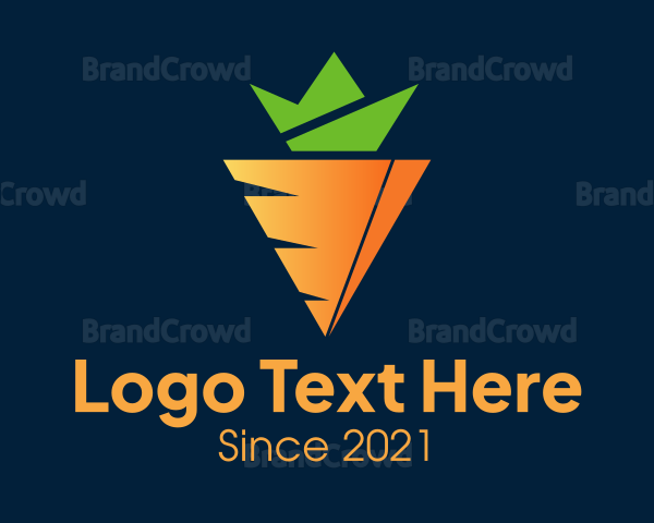 Carrot Crown Vegetable Logo