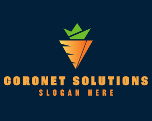 Carrot Crown Vegetable logo design