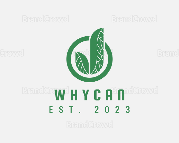 Natural Herbal Plant Letter J Logo