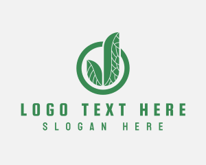 Natural Herbal Plant Letter J Logo